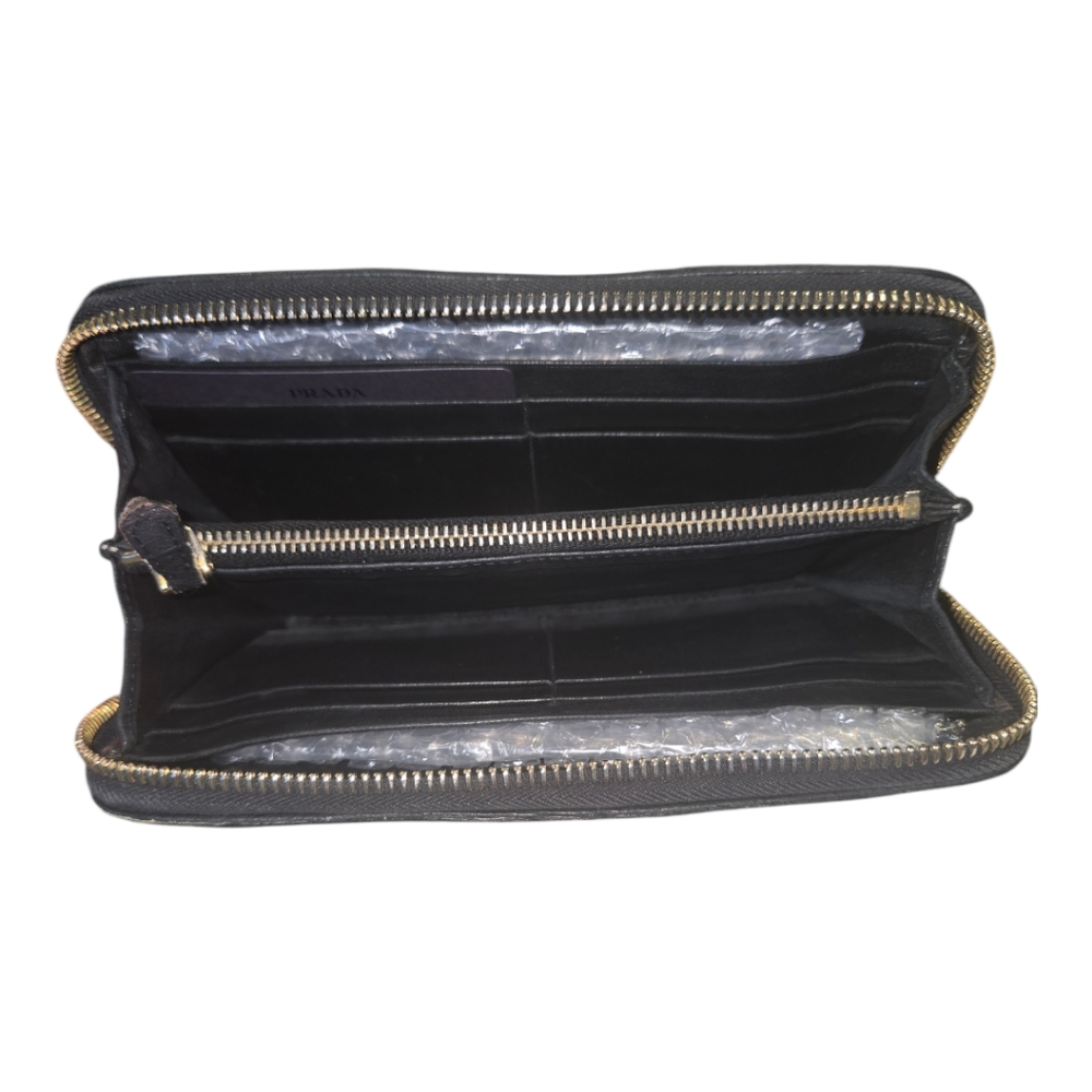Authentic Preowned Prada Zip Around Wallet Euc Bl… - image 8